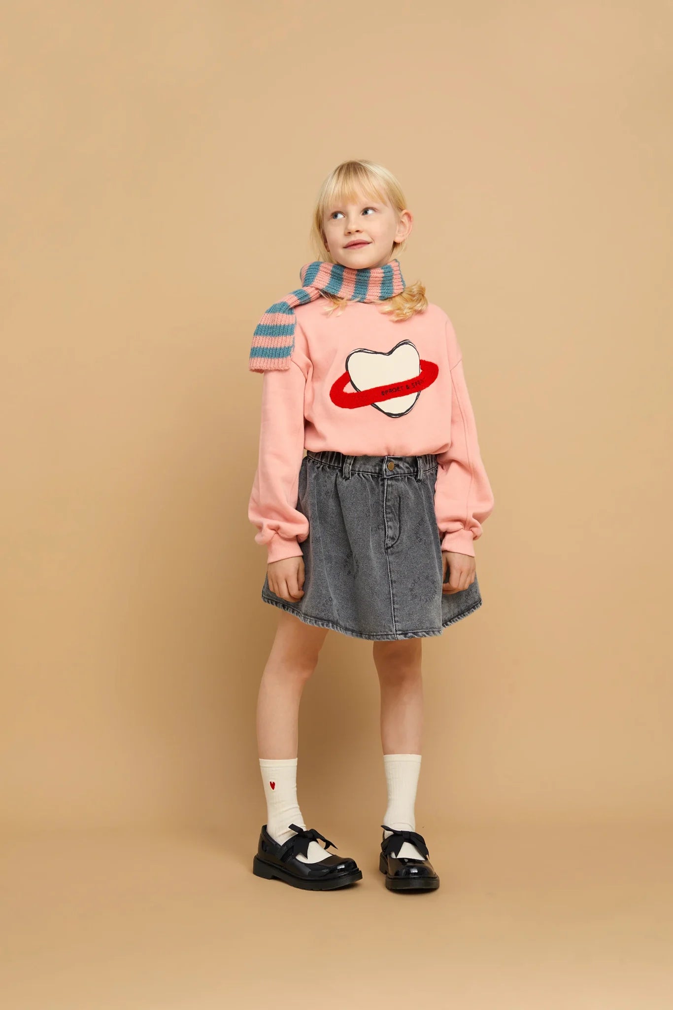 Denim Skirt sproet print