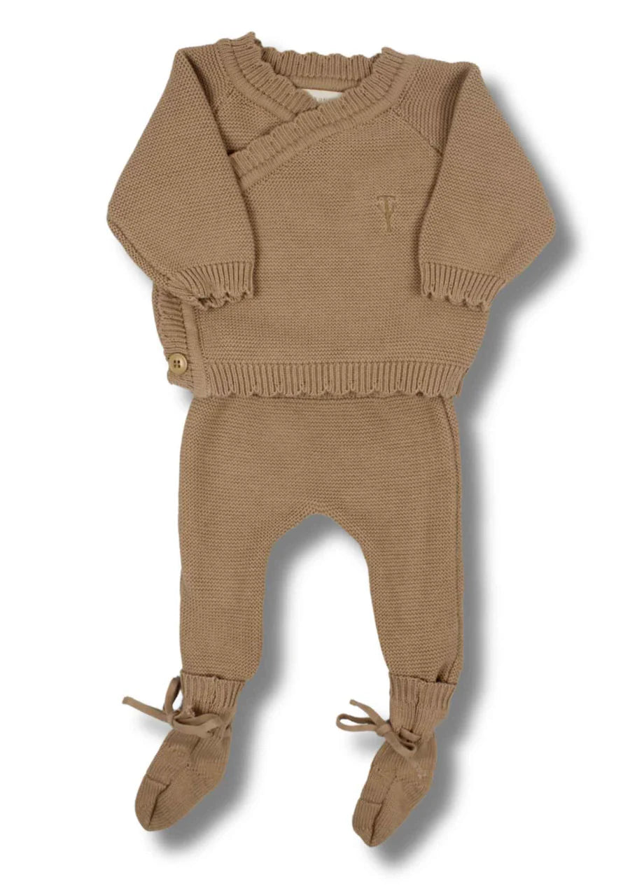 Beau Knitted Booties | Honey