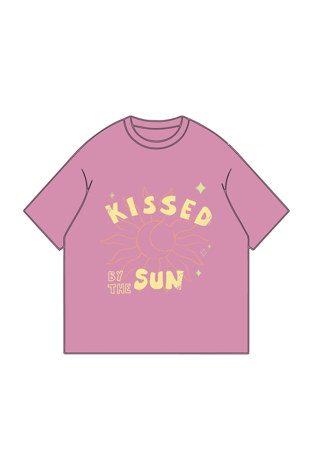 little pink KISSED BY THE SUN t-shirt loose fit