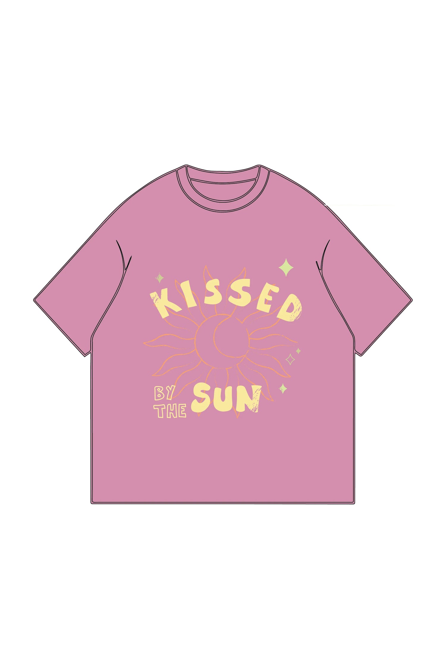 little pink KISSED BY THE SUN t-shirt loose fit