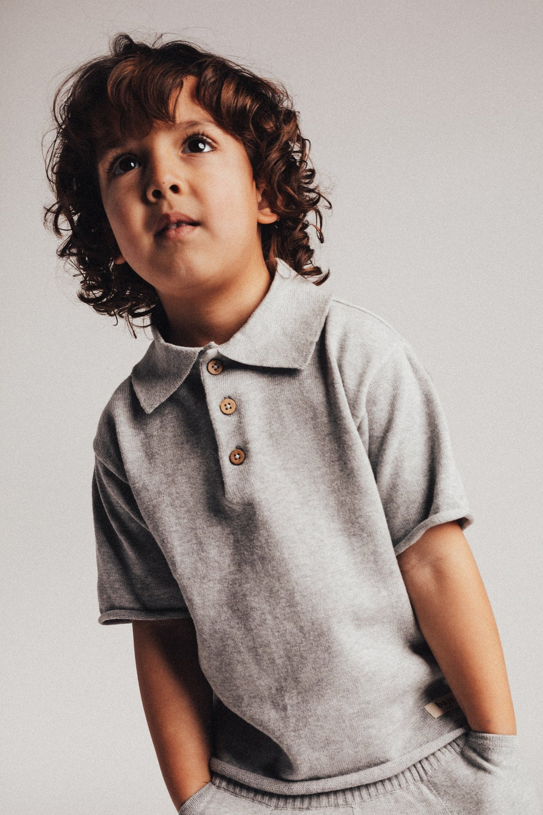 Baje - Estoi, Shortsleeve knit blue steel/ 134/140
