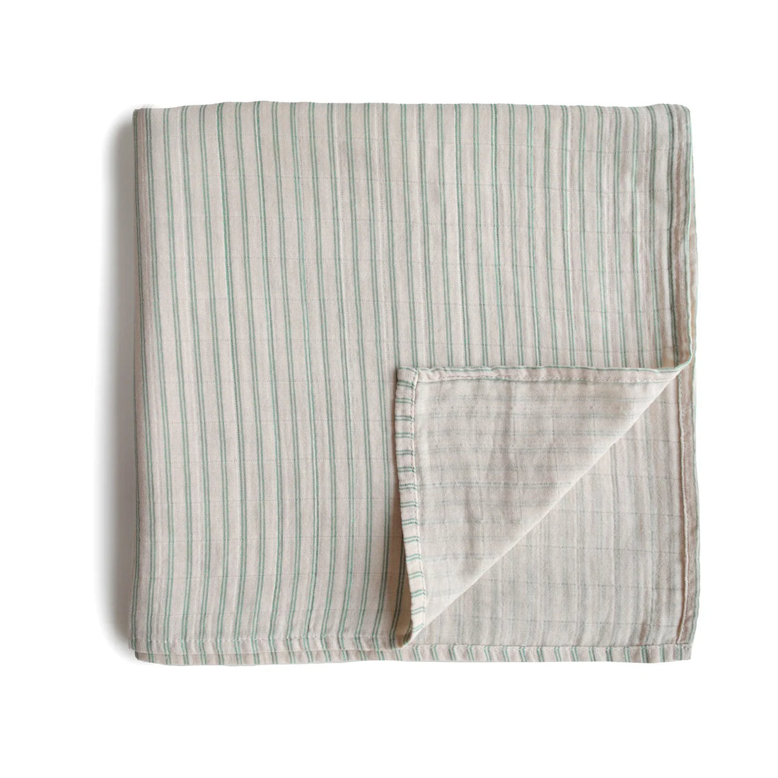Mushie Musline swaddle Sage Stripe 120 x 120 cm