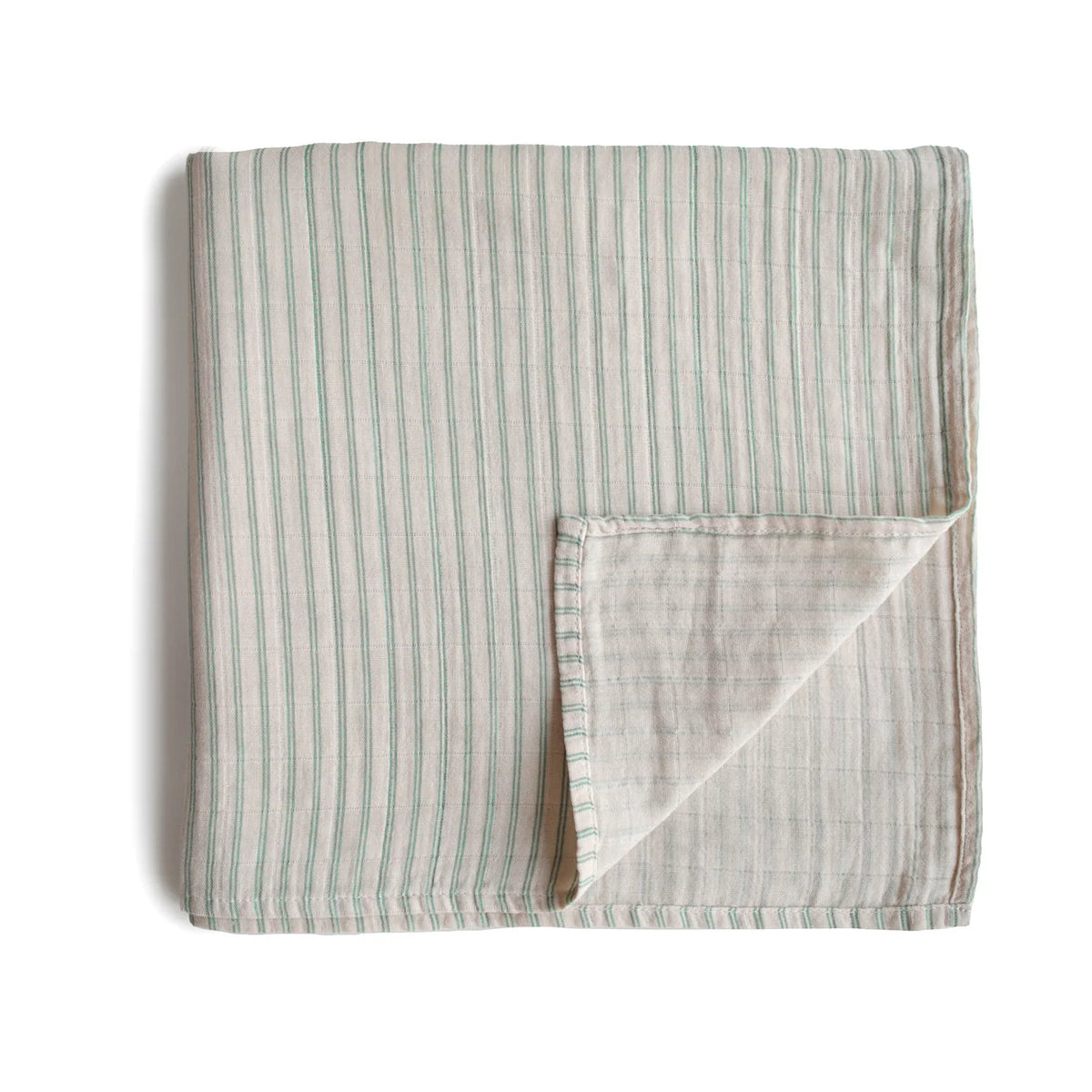 Mushie Musline swaddle Sage Stripe 120 x 120 cm