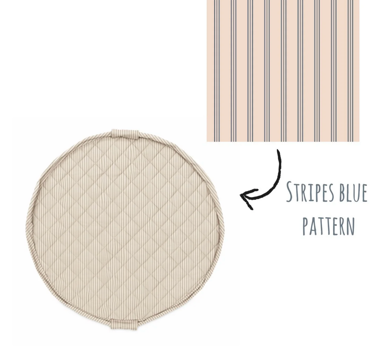 Stripes Blue Organic Cotton Babymat - Opbergzak