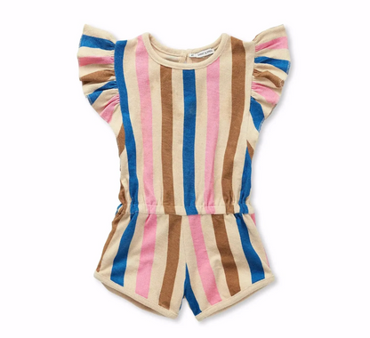 RUFFLE JUMPSUIT STRIPES PRINT