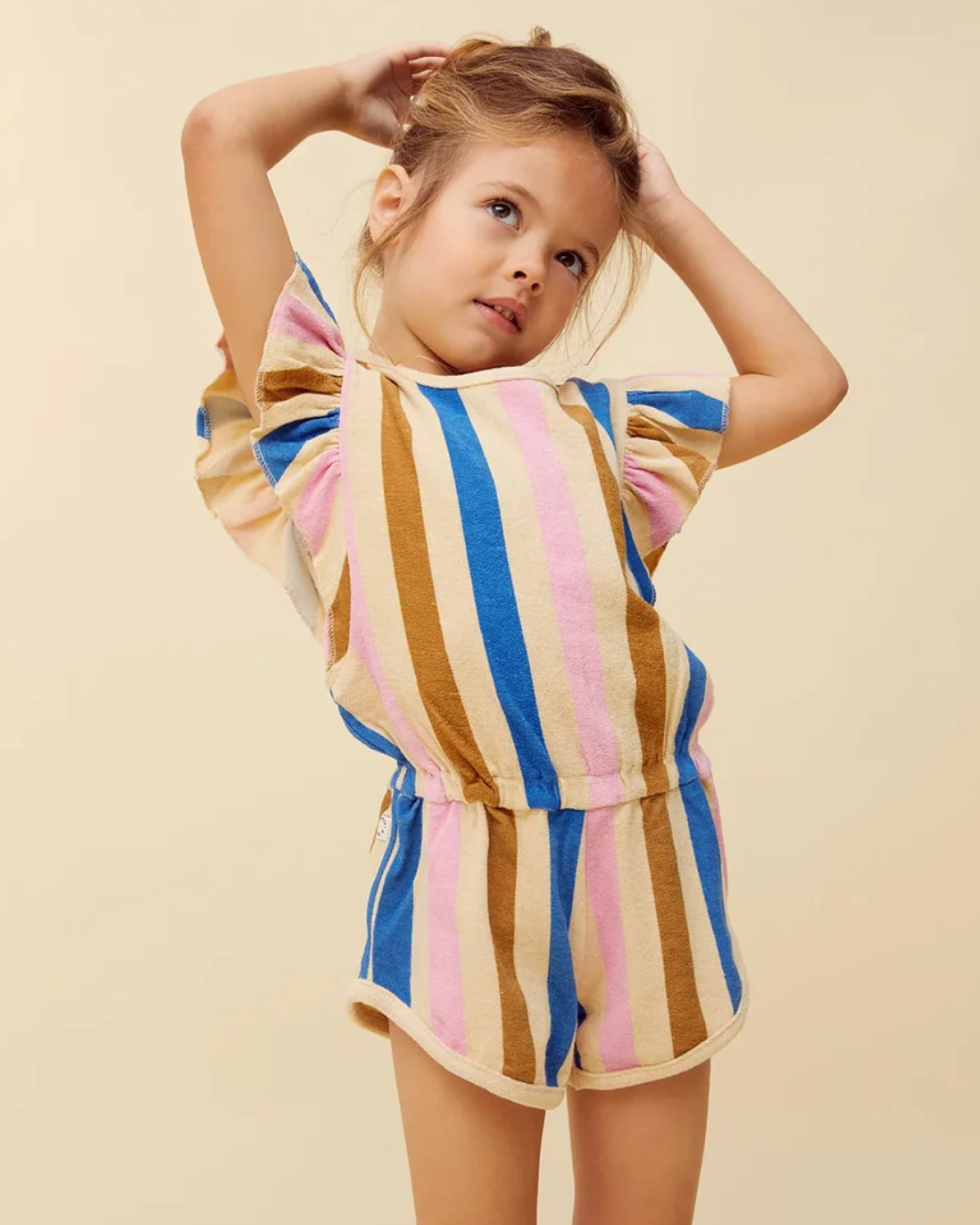 RUFFLE JUMPSUIT STRIPES PRINT