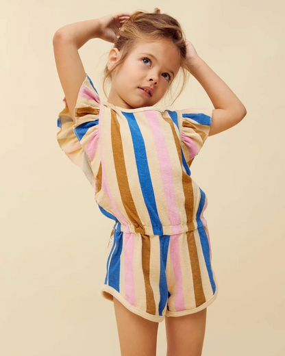 RUFFLE JUMPSUIT STRIPES PRINT