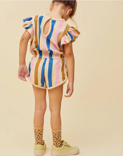 RUFFLE JUMPSUIT STRIPES PRINT