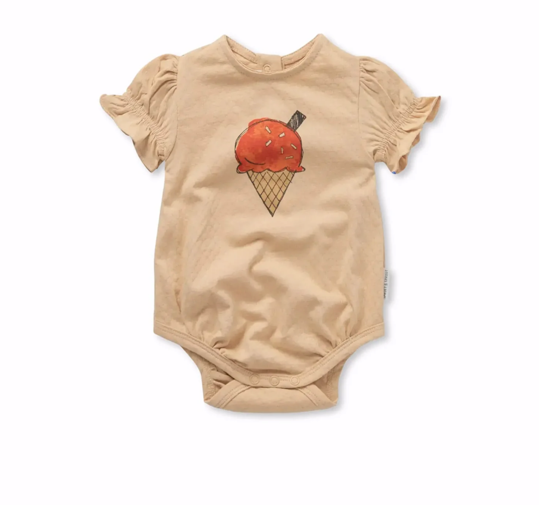 ROMPER BALLOON SLEEVE SAND