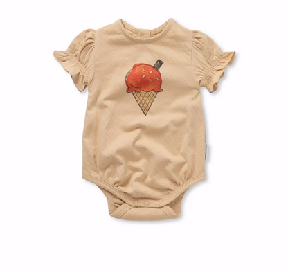 ROMPER BALLOON SLEEVE SAND
