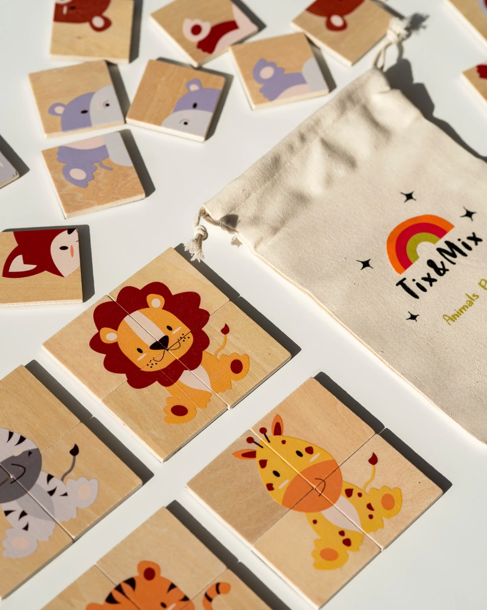 Houten dieren puzzels