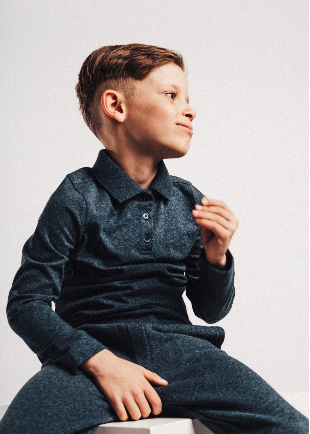 Baje - Elx longsleeve polo - blue dark