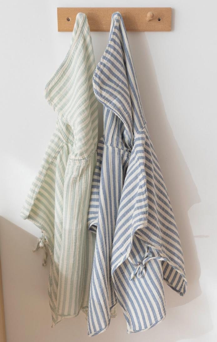 Poncho - Blauw / wit