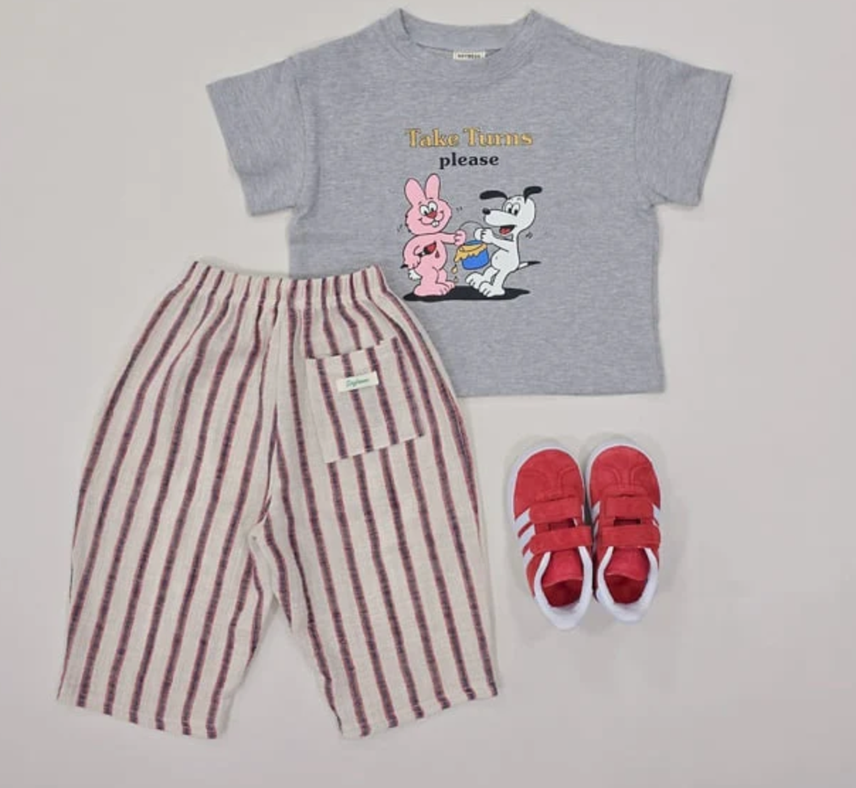 Broek stripe rood