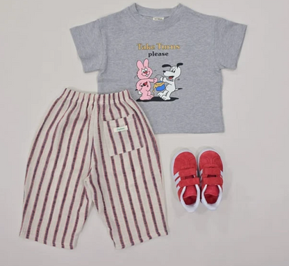 Broek stripe rood
