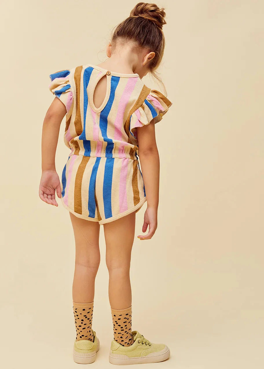 RUFFLE JUMPSUIT STRIPES PRINT