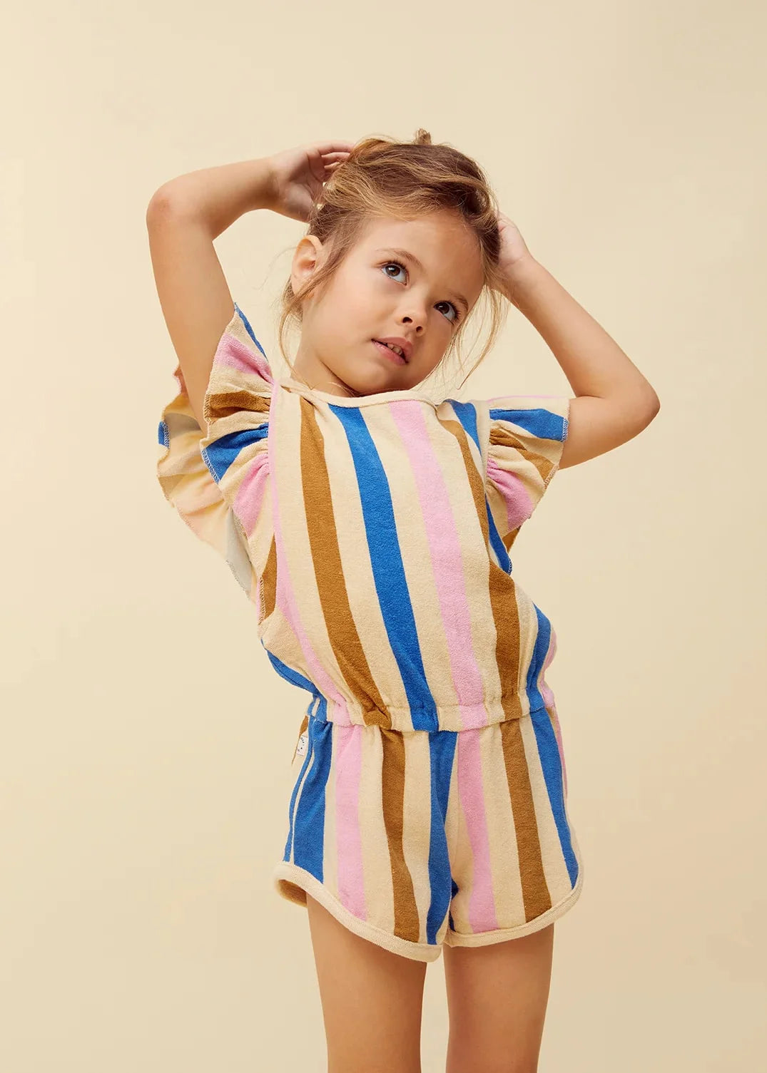 RUFFLE JUMPSUIT STRIPES PRINT