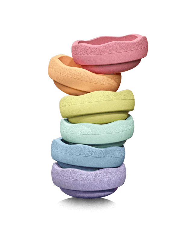 Stapelstein original rainbow - Pastel -  Set van 6