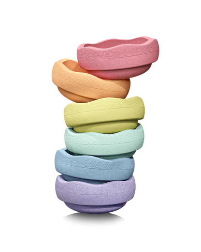 Stapelstein original rainbow - Pastel -  Set van 6