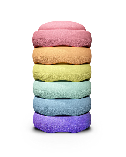 Stapelstein original rainbow - Pastel -  Set van 6