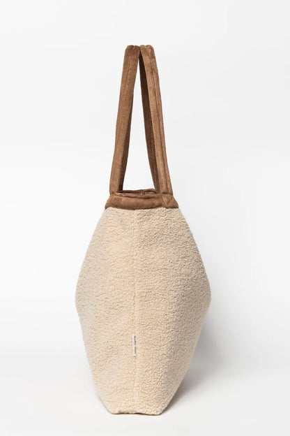 Ecru Lammy Teddy Mom Bag