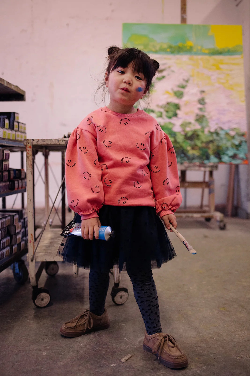 Sweatshirt Club Chaos print pink