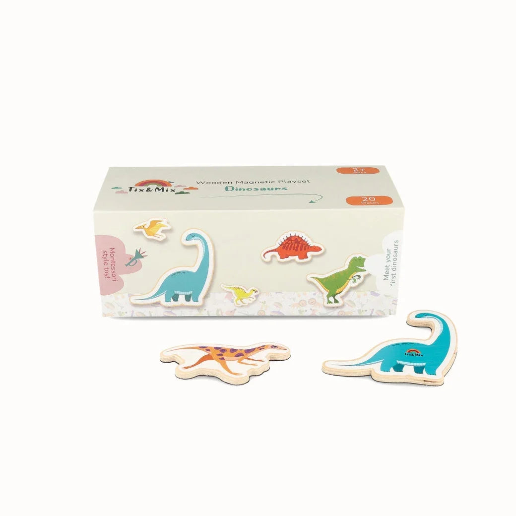 Tix &amp; Mix - Magnetisch houten set Dinosaurussen