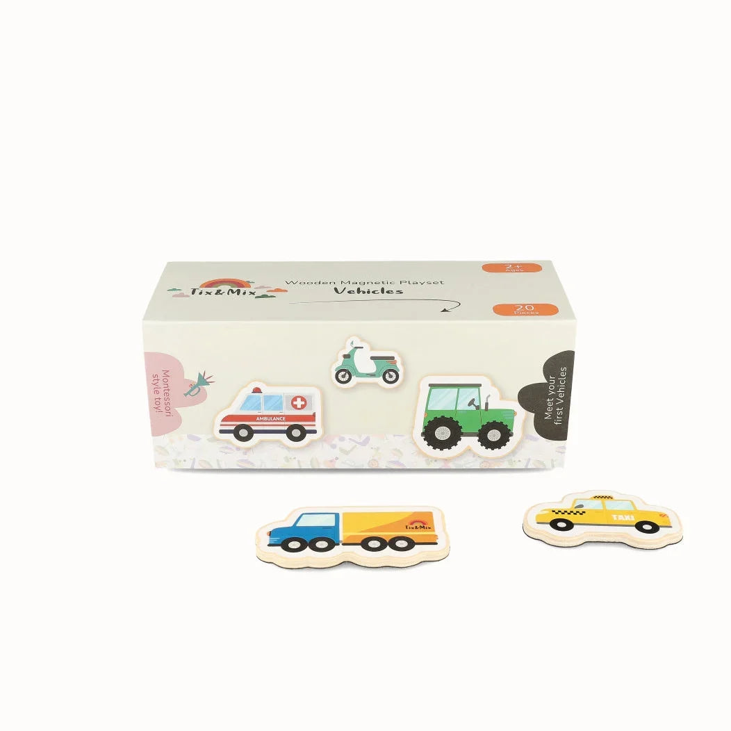 Tix &amp; Mix - Magnetisch houten set auto&