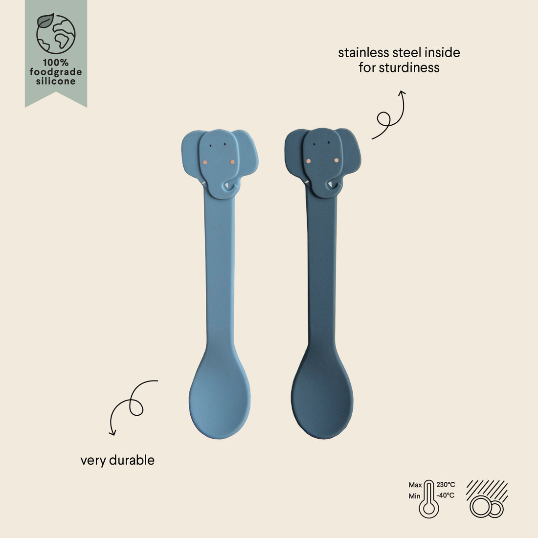 Silicone lepel 2-pack Trixie - Mrs. Elephant