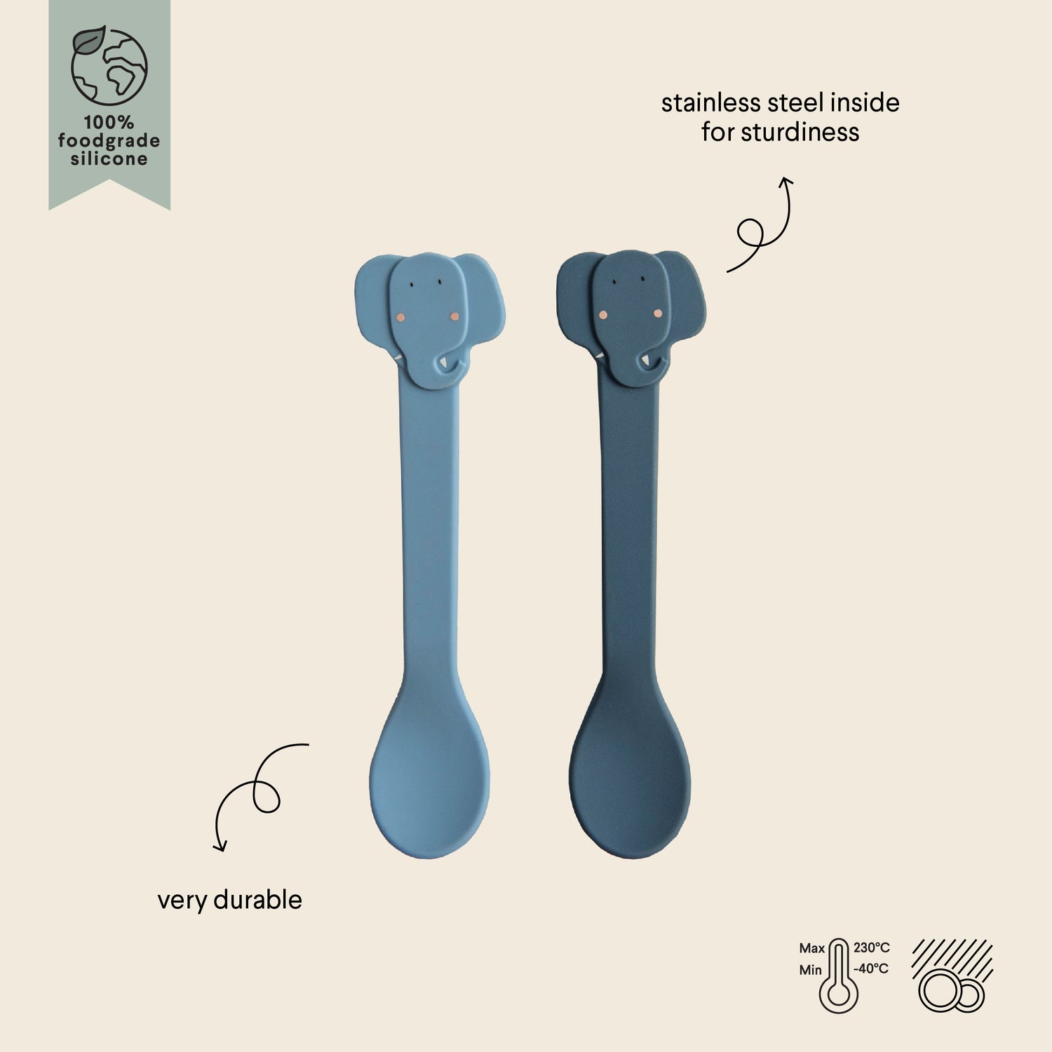 Silicone lepel 2-pack Trixie - Mrs. Elephant