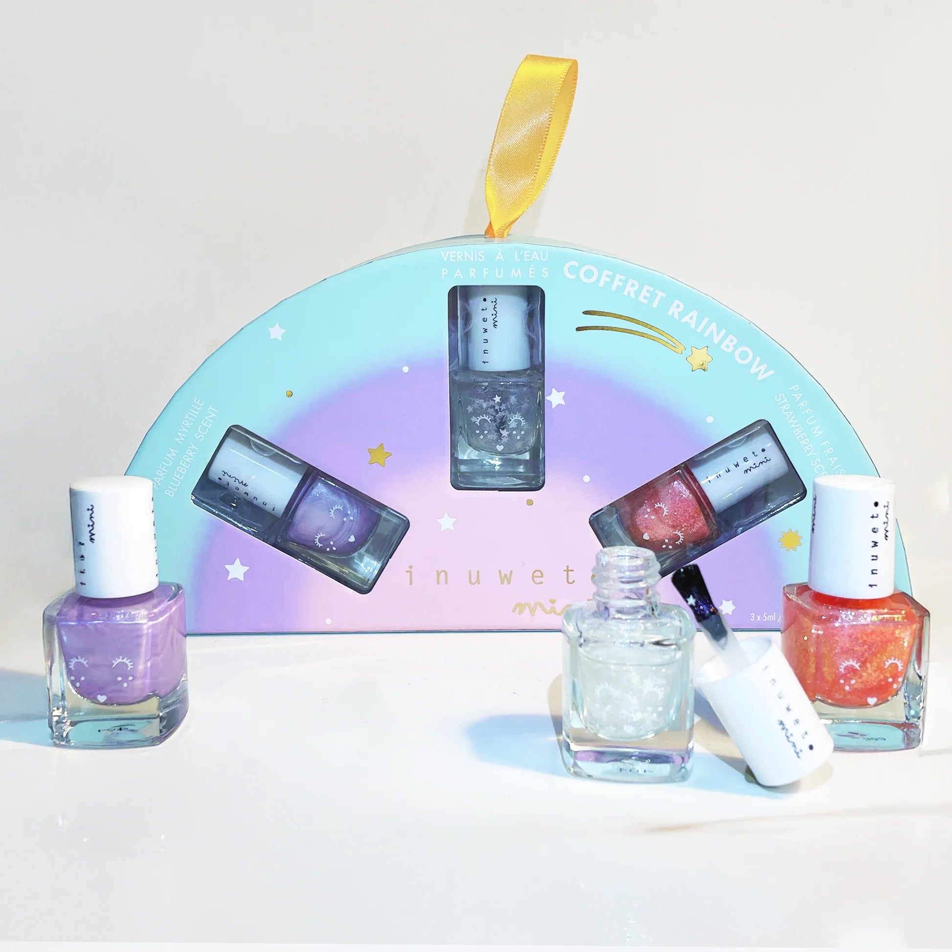 Rainbow cadeauset – 3 geparfumeerde nagellakjes op waterbasis