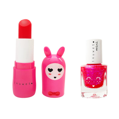 Duo lippenbalsem en nagellak op waterbasis – Kers en Aardbei