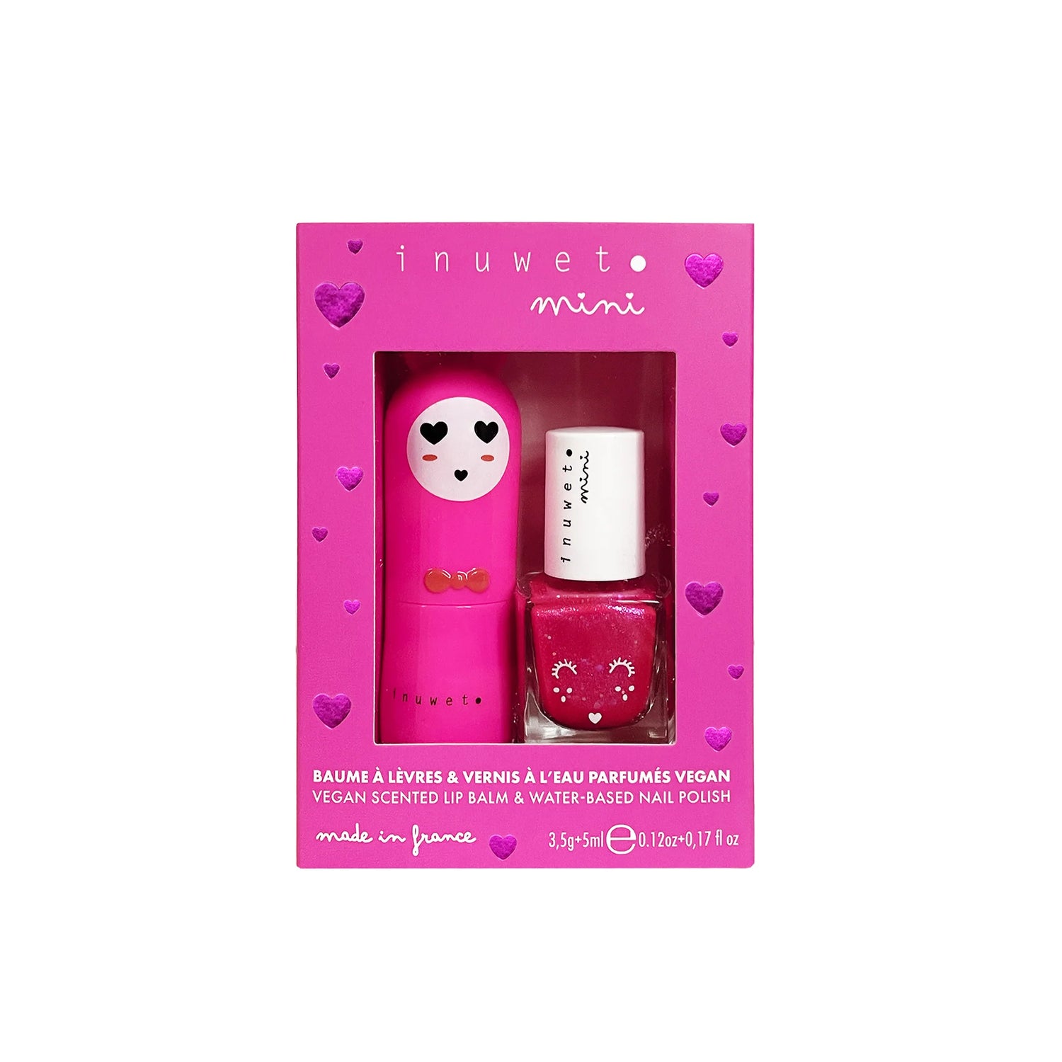 Duo lippenbalsem en nagellak op waterbasis – Kers en Aardbei