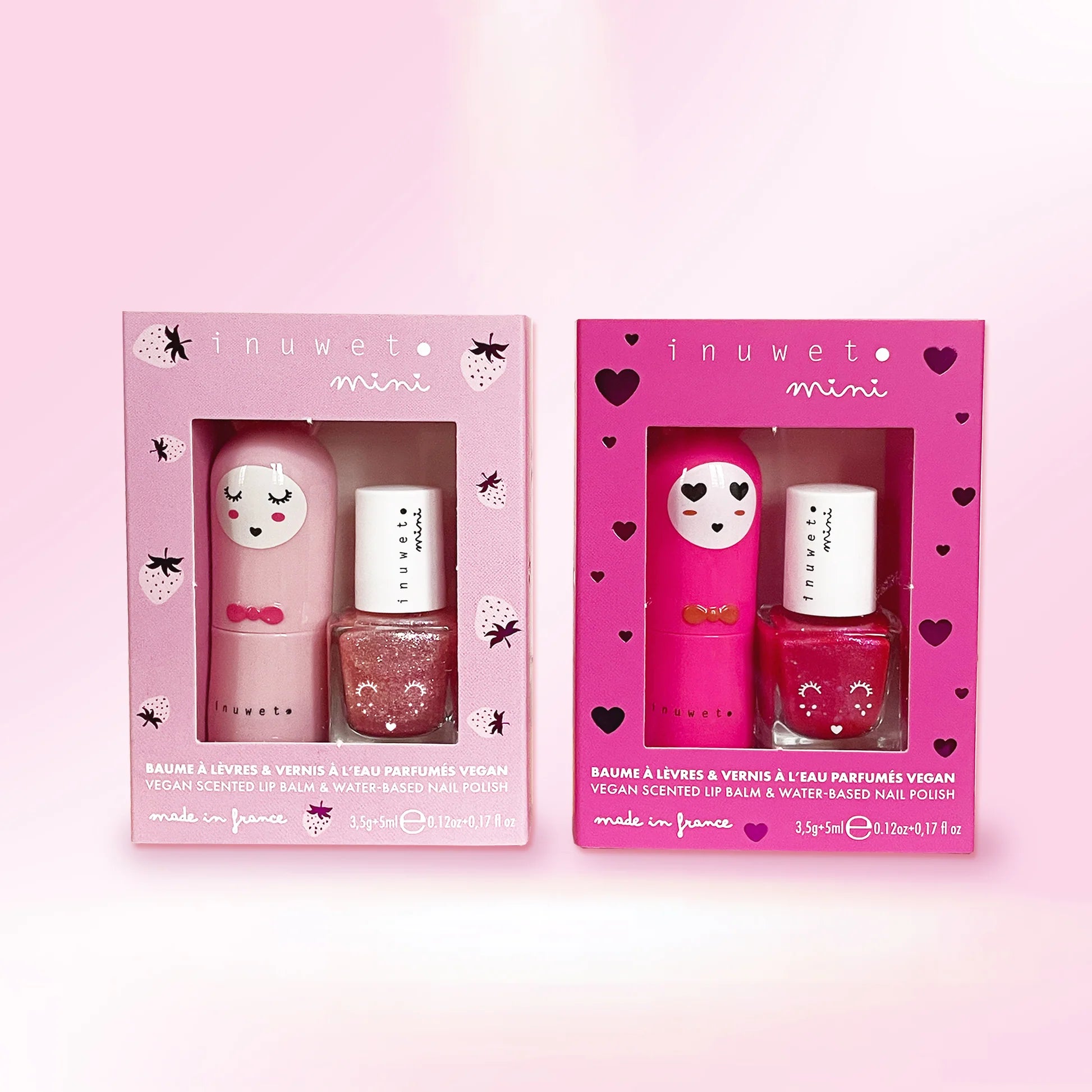 Duo lippenbalsem en nagellak op waterbasis – Kers en Aardbei