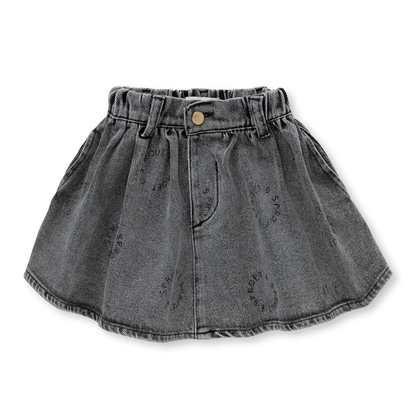 Denim Skirt sproet print