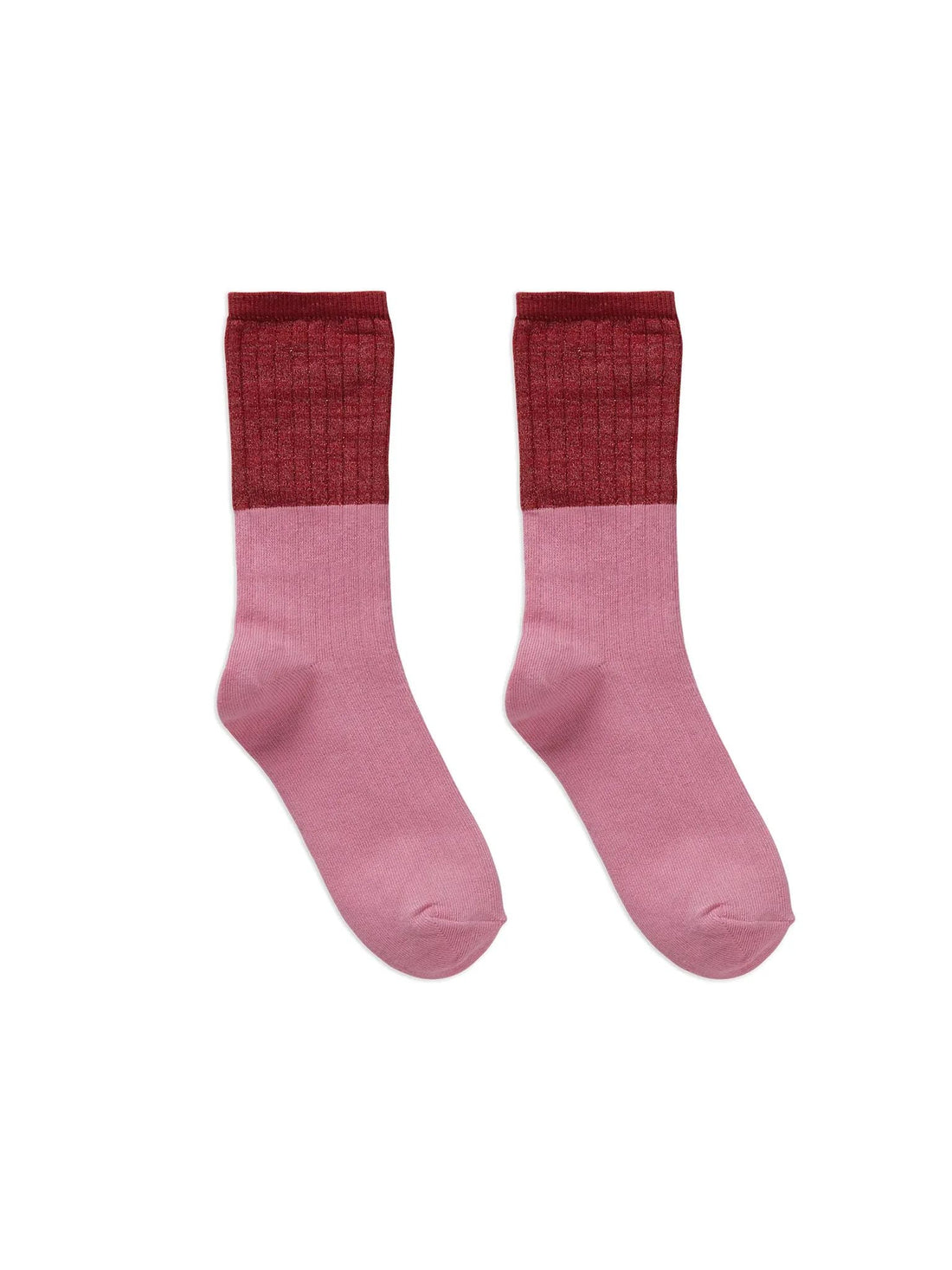 Sokken - roze en rood met glitter