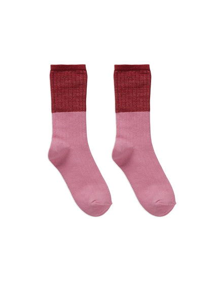 Sokken - roze en rood met glitter