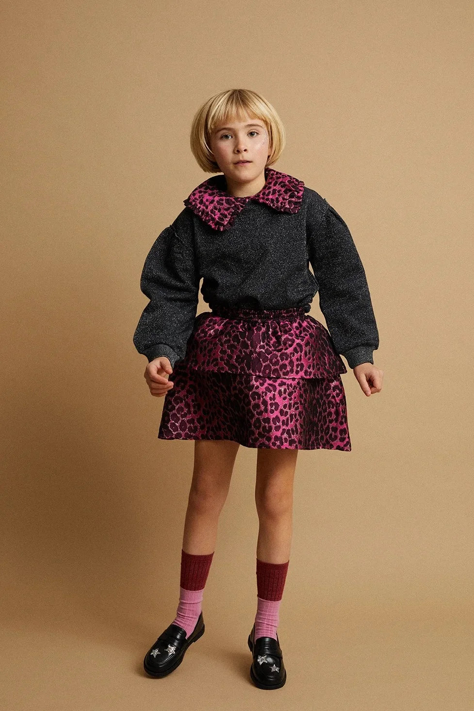 Sokken - roze en rood met glitter