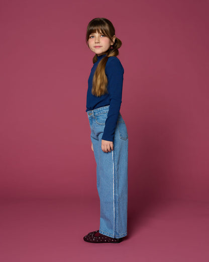Wide leg Jeans | Mid Blue