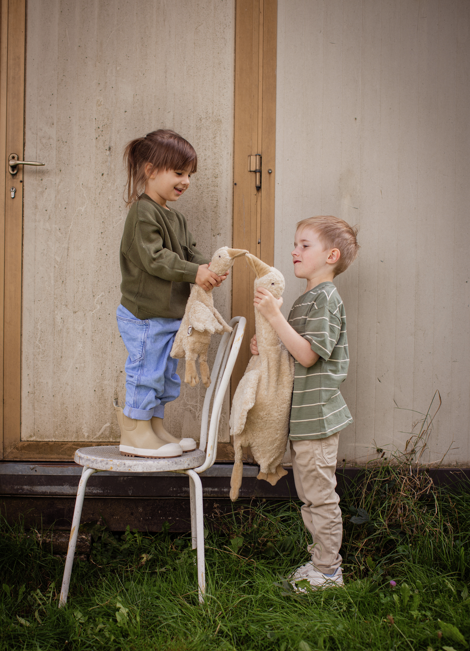 Knuffeldier - warmtekussen Gans klein | linnen beige