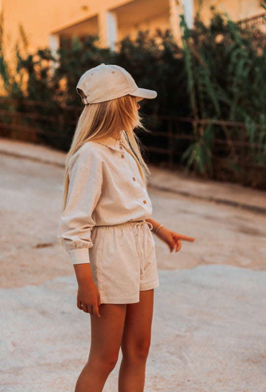 SHORTS ROSE STRIPE LIGHT BEIGE