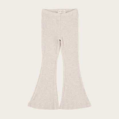 FLAREPANTS RIB BEIGE MELANGE