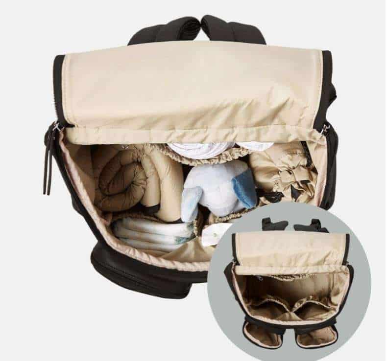 Black Faux Leather Nappy Backpack