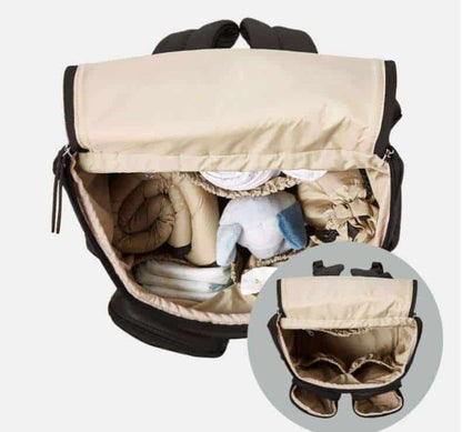 Black Faux Leather Nappy Backpack