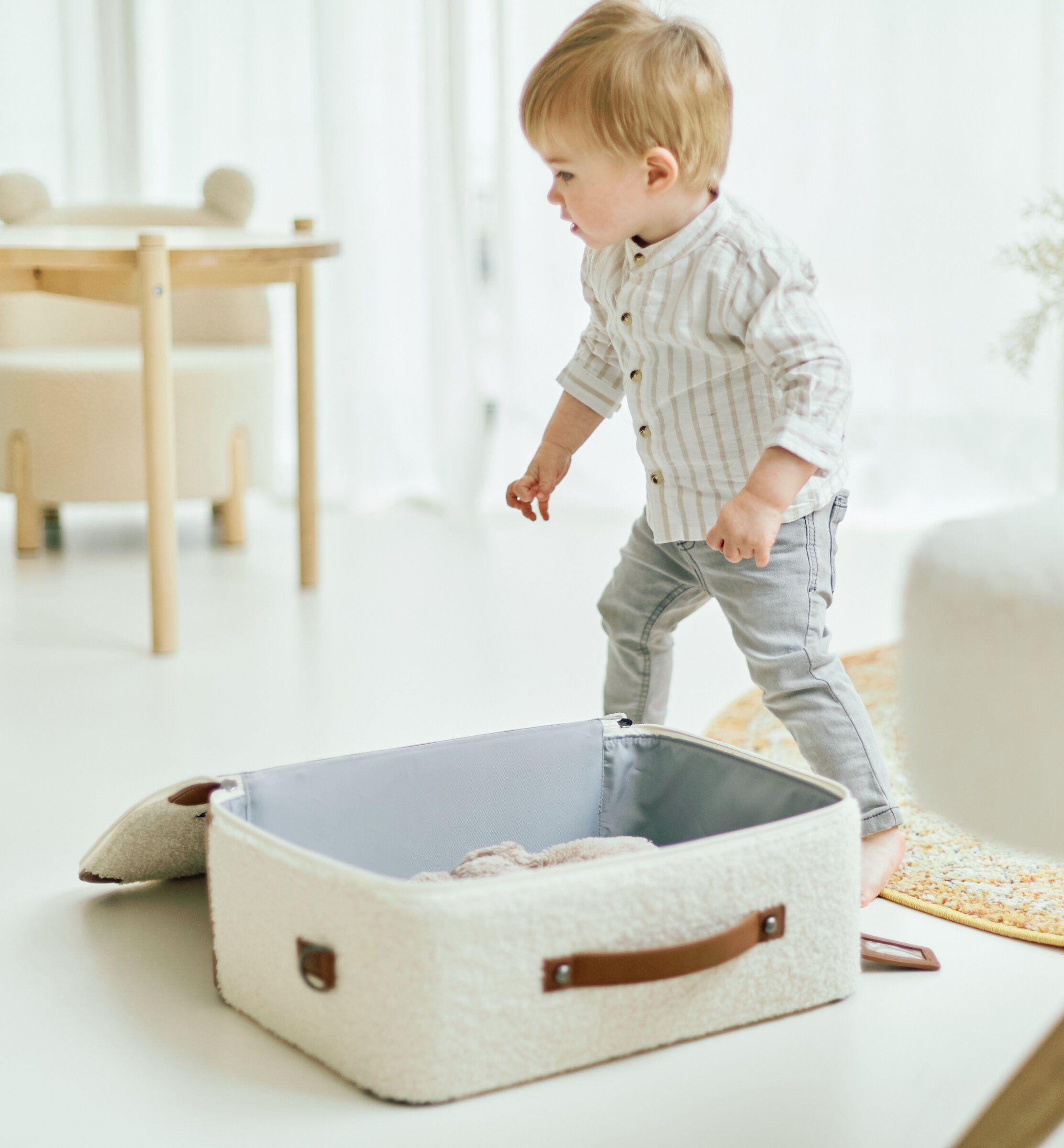 MINI TRAVELLER KINDERKOFFER - TEDDY ECRU