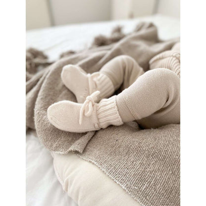 Merino wool booties off white
