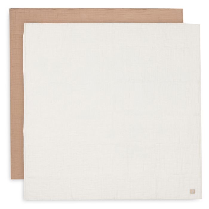 Jollein - Hydrofiele doeken 115 x 115 cm - 2 stuks- Biscuit/ Ivory