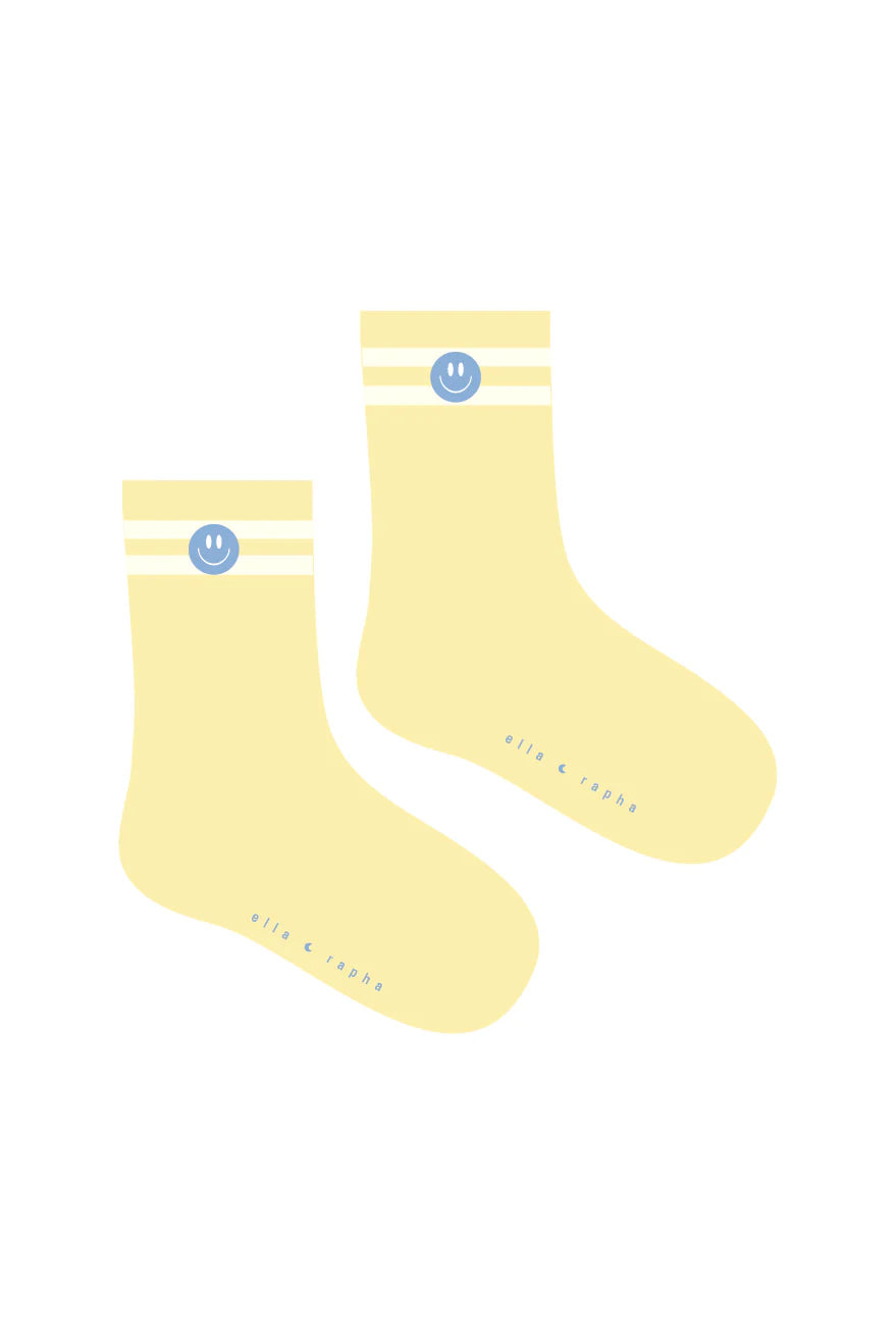 SMILEY kids socks butter yellow