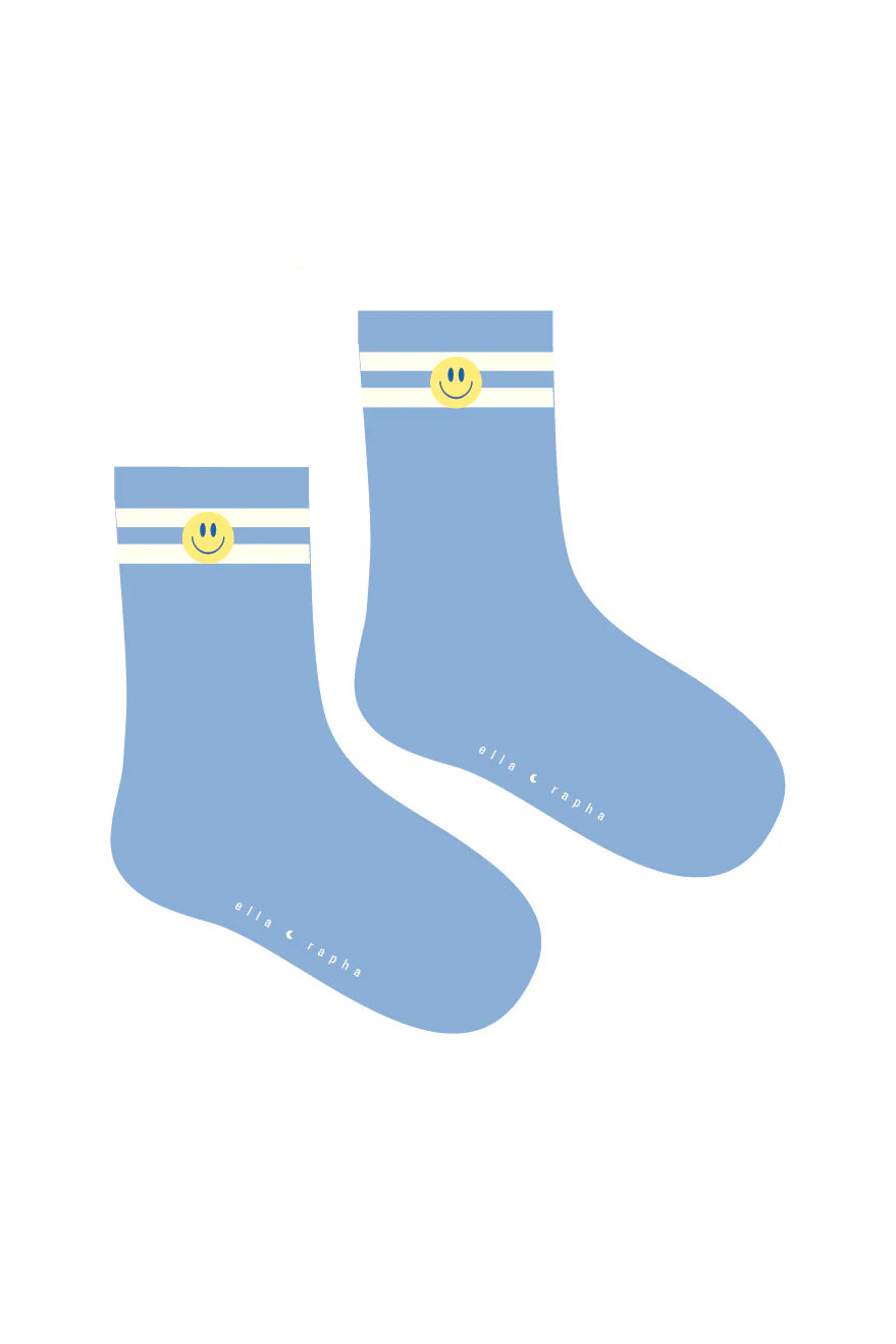 SMILEY kids socks sky blue