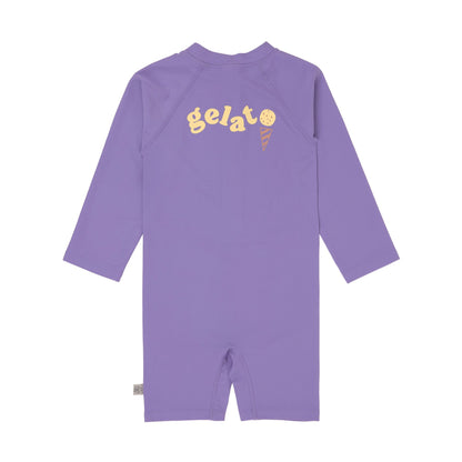 Long sleeve sunsuit UV Ice cream - purple